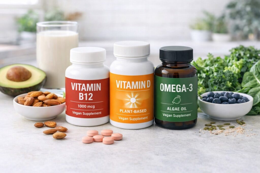 Essential vegan supplements recommended for a healthy plant-based diet